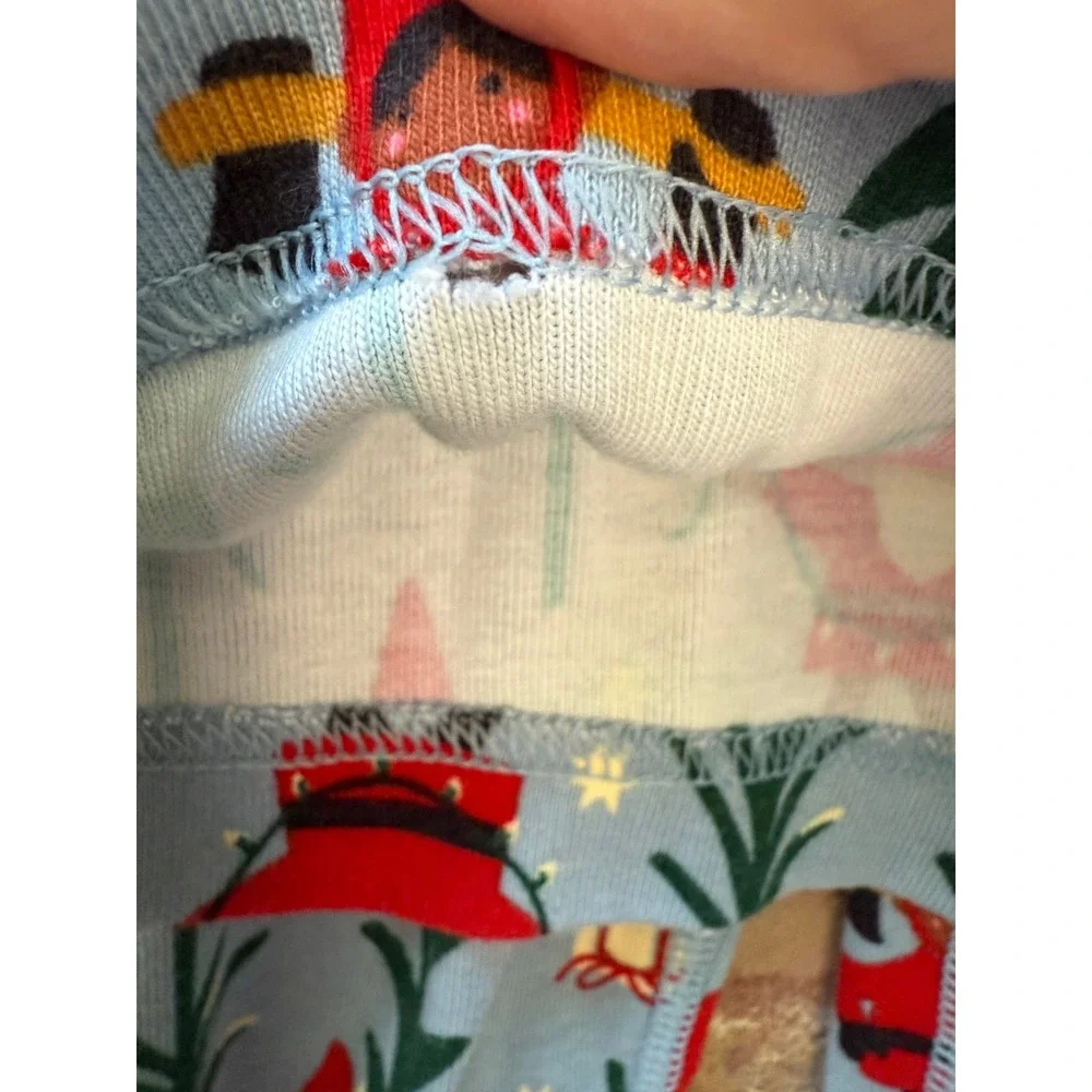 Hanna Andersson Kids Pajamas Organic Gnome Trees Blue‎ Size 12 Christmas PJ